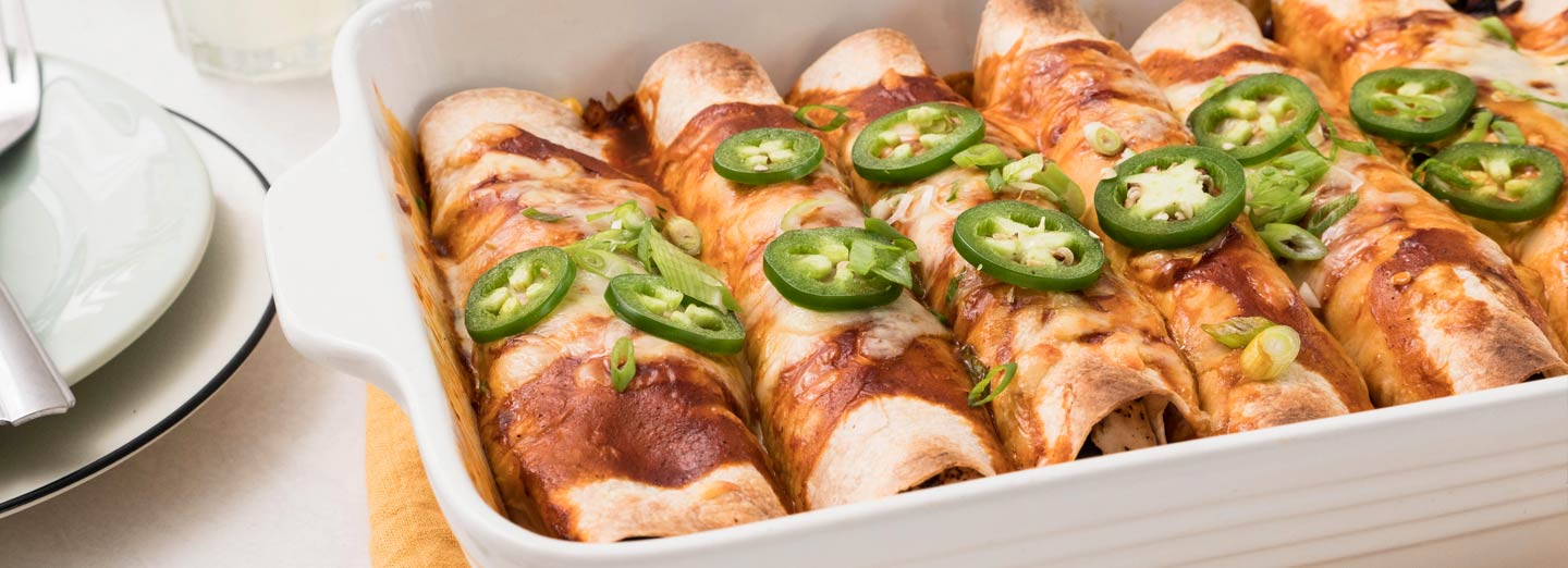 Chicken black bean enchiladas