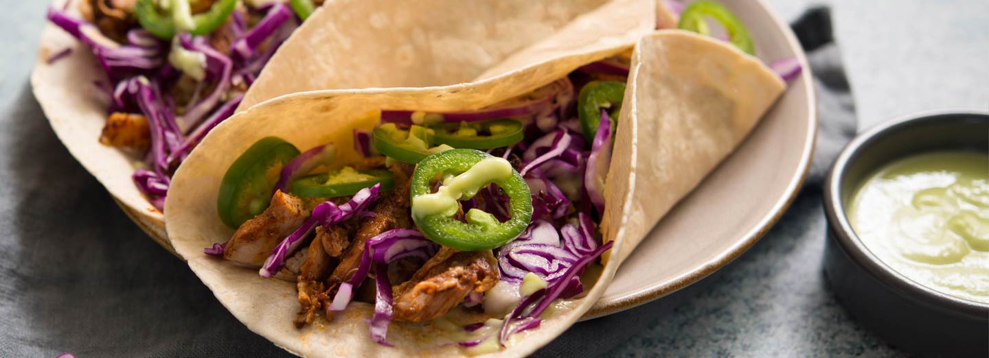 Chile lime chicken wraps