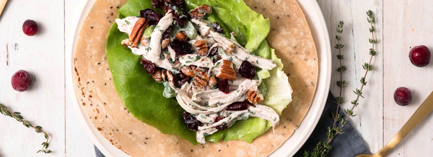 Cranberry turkey salad wrap