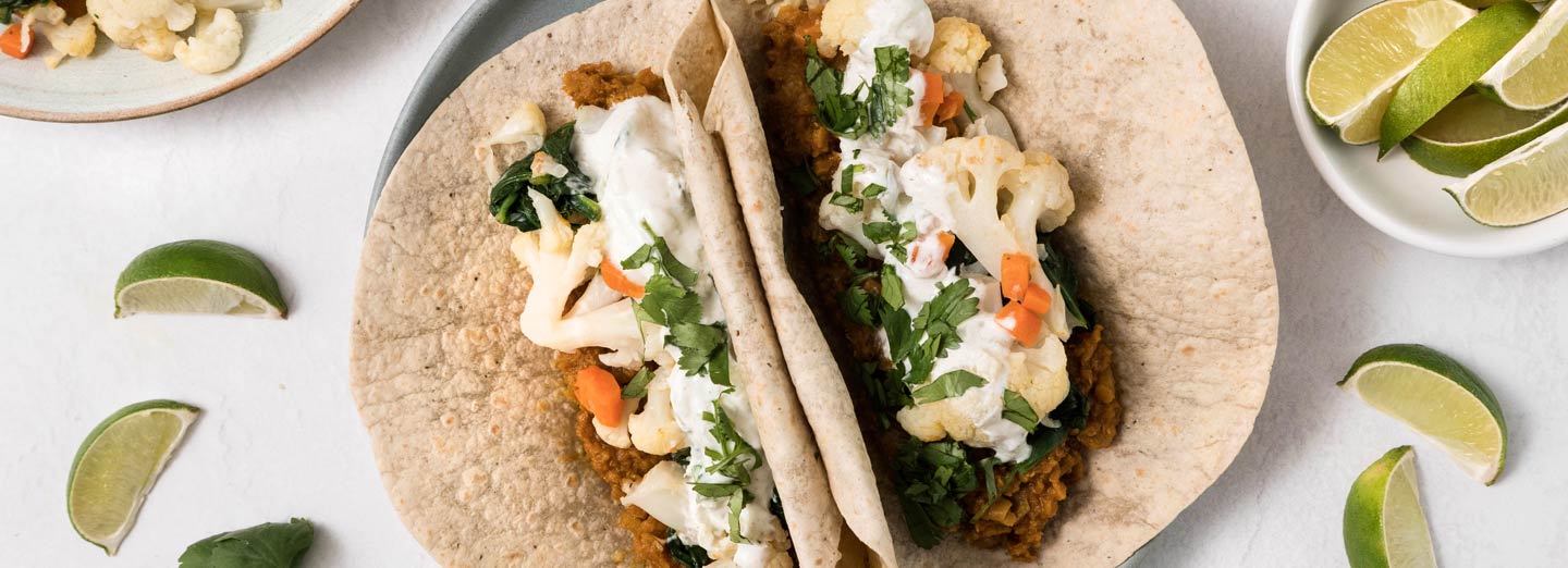 Curried lentil and vegetable wraps