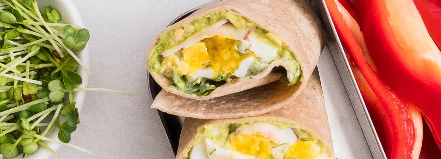 Egg salad and avocado wraps