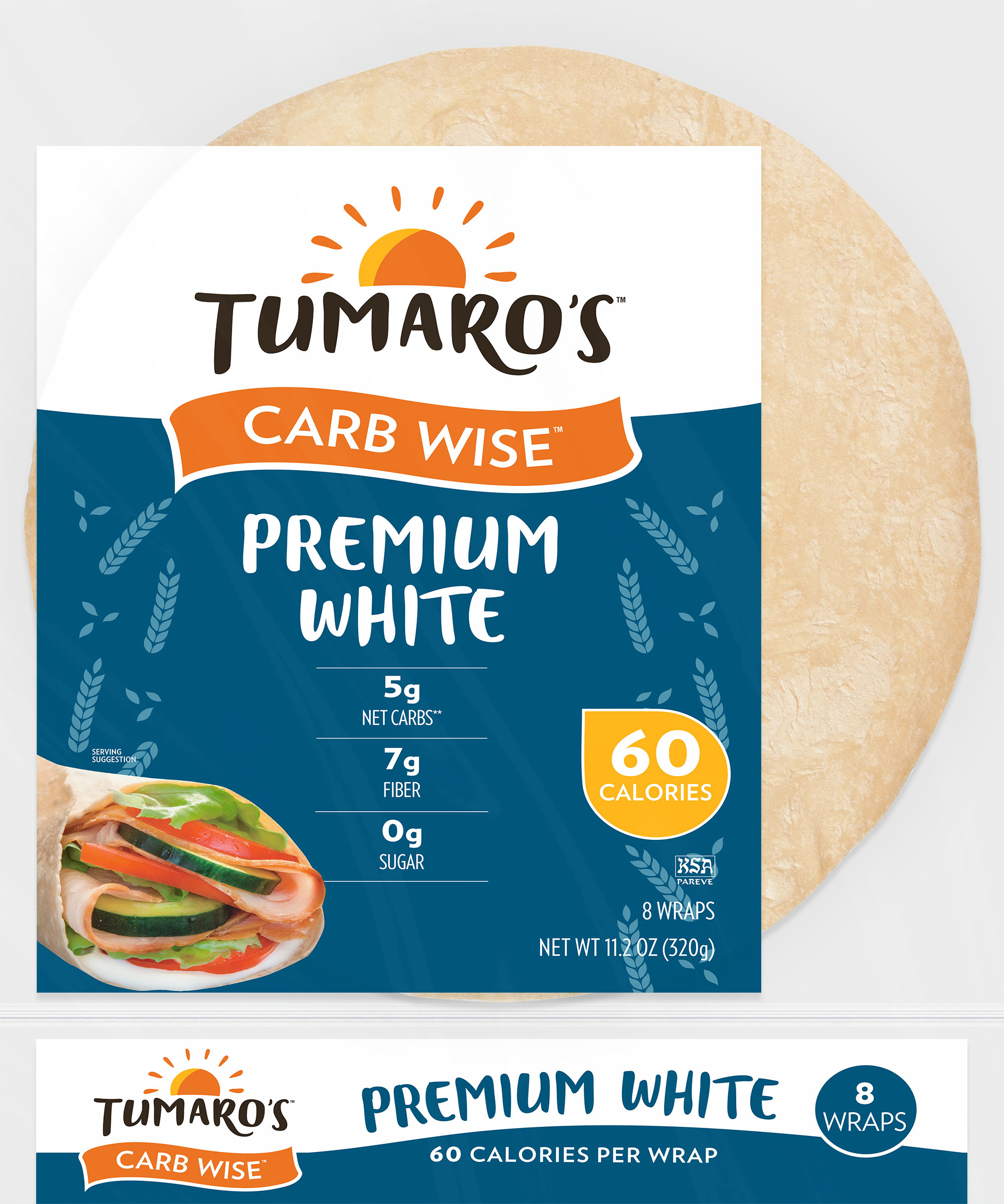 Premium White Carb Wise™ Wraps front packaging