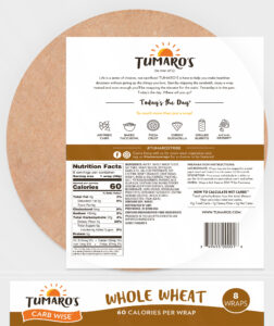 Whole Wheat Carb Wise™ Wraps back packaging