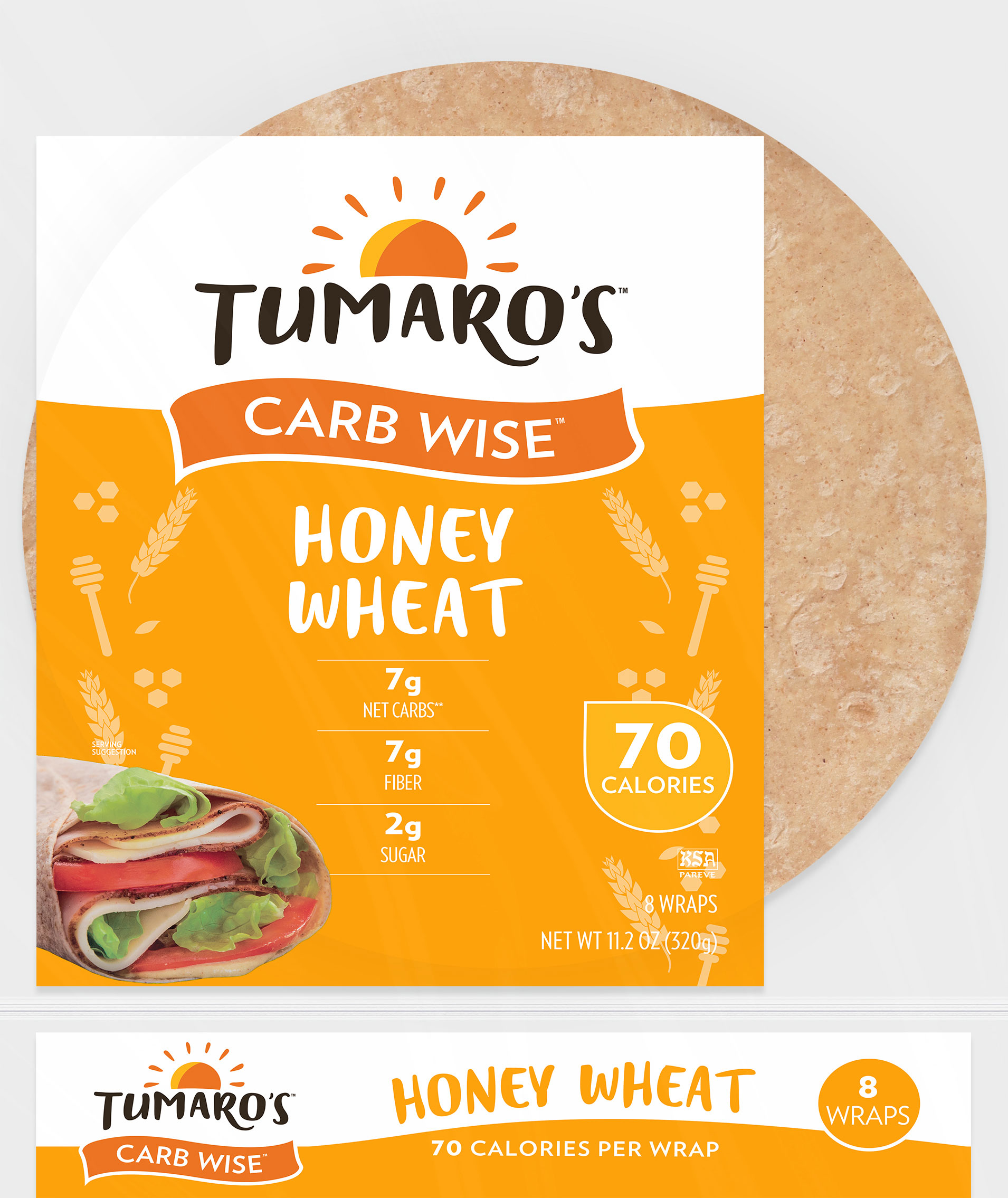 Honey Wheat Carb Wise™ Wraps front packaging