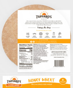 Honey Wheat Carb Wise™ Wraps back packaging