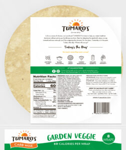 Garden Veggie Carb Wise™ Wraps back packaging
