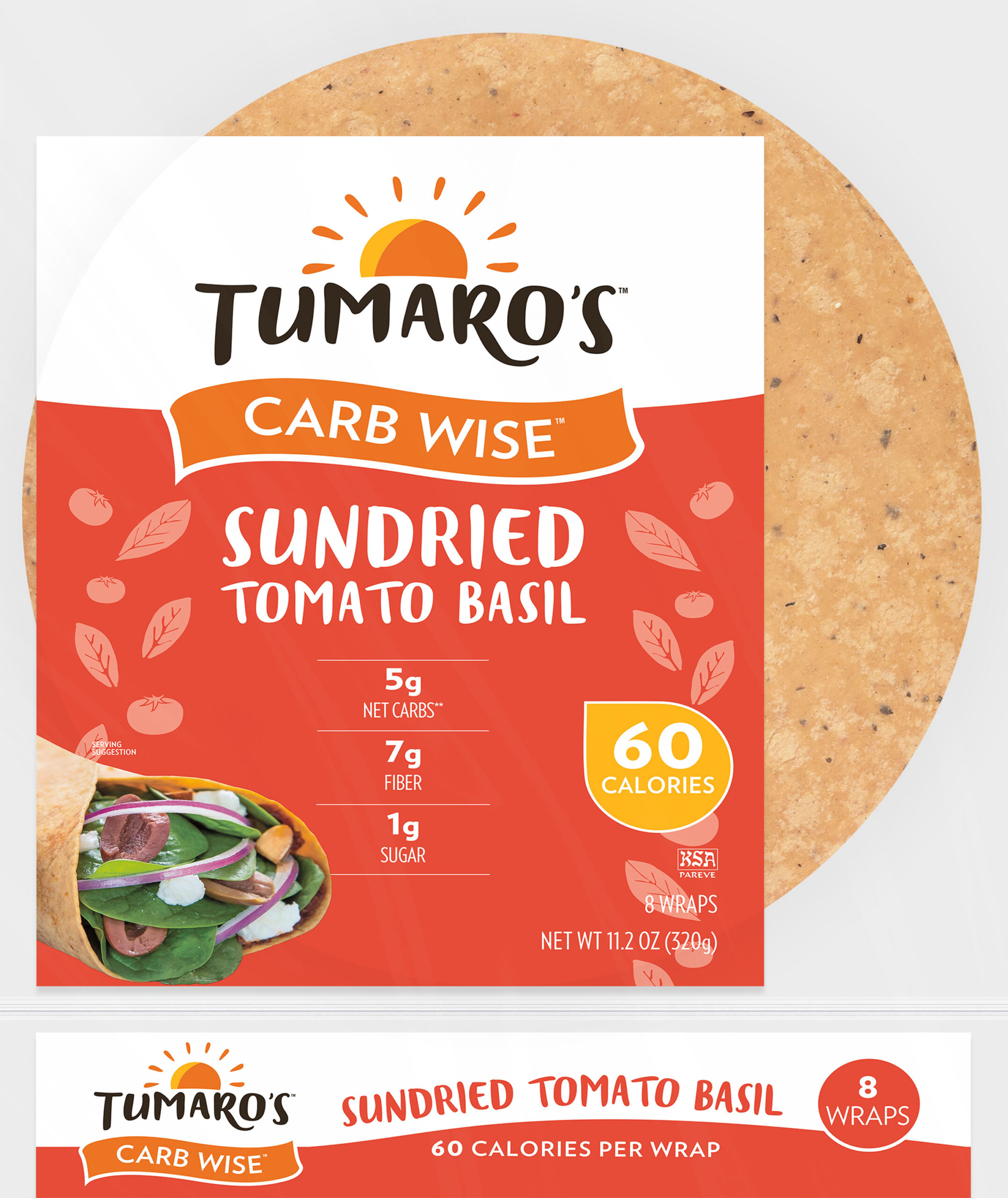 Sundried Tomato Basil Carb Wise™ Wraps front packaging