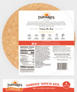 Sundried Tomato Basil Carb Wise™ Wraps back packaging