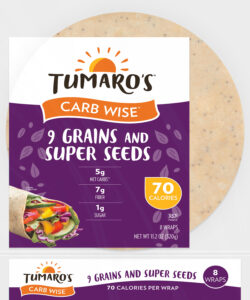 9 Grains and Super Seeds Carb Wise™ Wraps front packaging