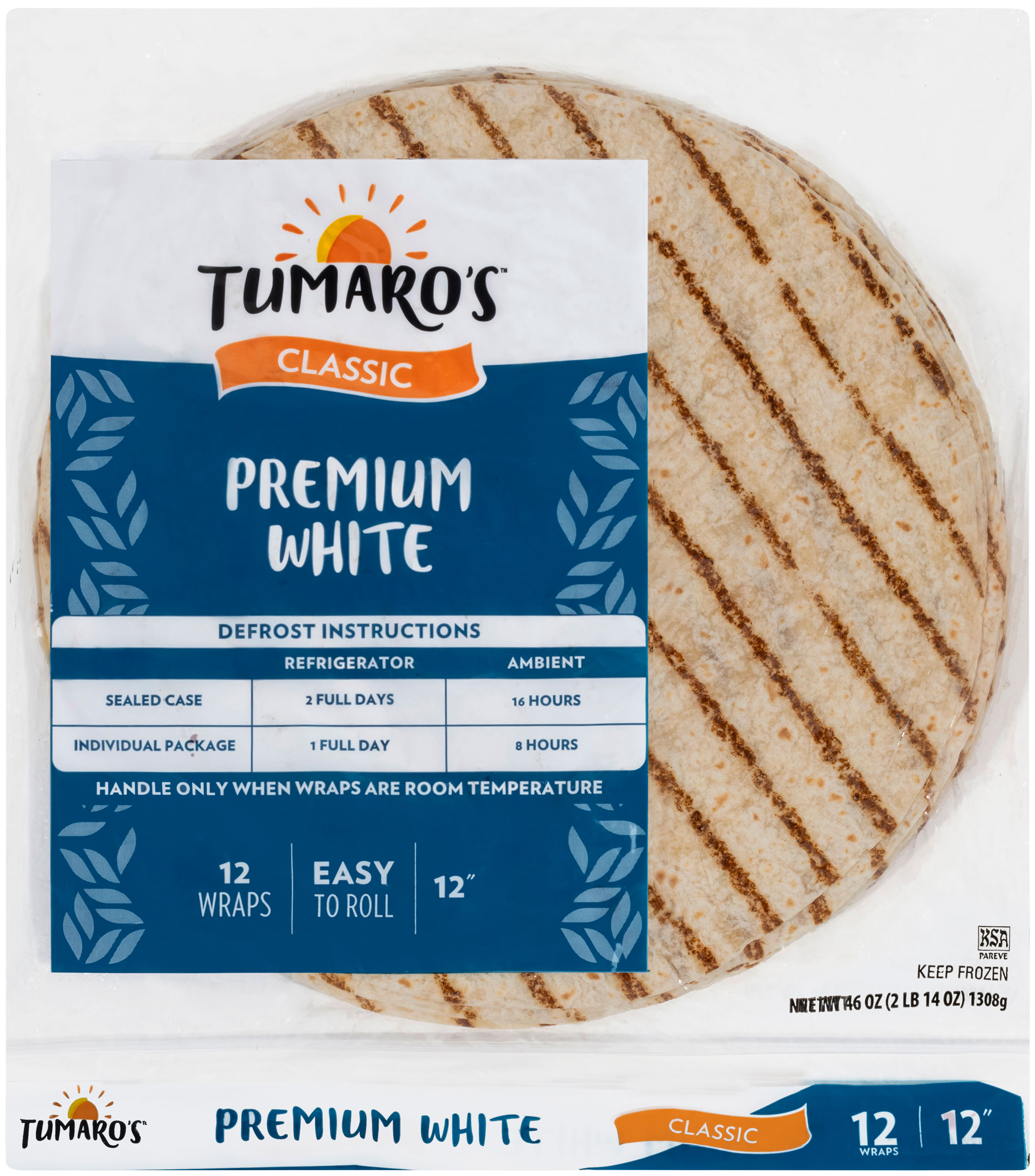 Premium White Carb Wise™ Classic Wraps front packaging