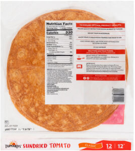 Sundried Tomato Carb Wise™ Wraps back packaging